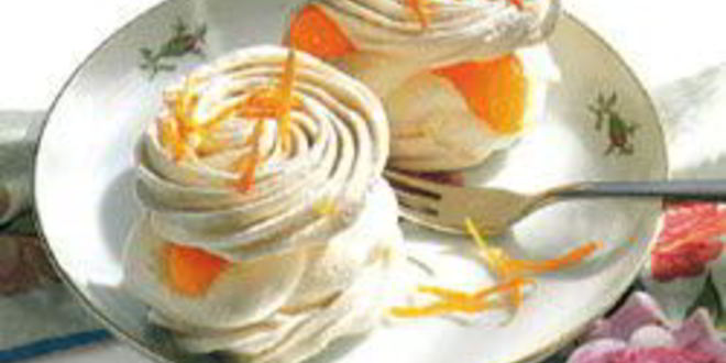 Рецепт апельсиновых безе с кремом