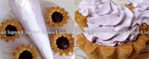 Шаг 11: корзиночек с черничным кердом и безе