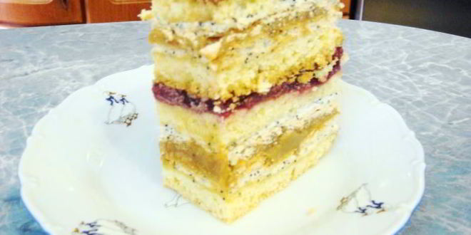 Рецепт пляцка вишневого с безе и шоколадом