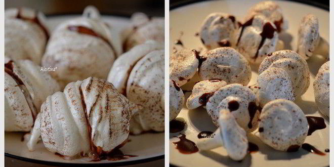 Рецепт украшений из безе с шоколадом