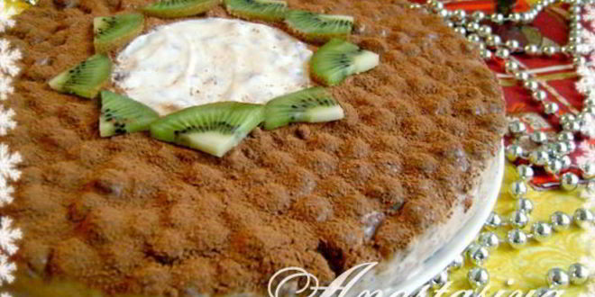 Рецепт йогуртового торта-десерта новогоднее чудо