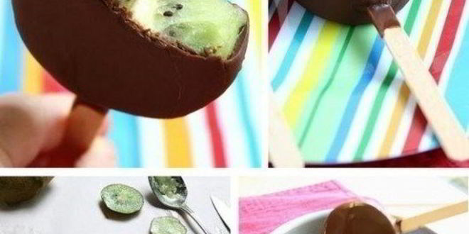 Рецепт киви в шоколадной глазури