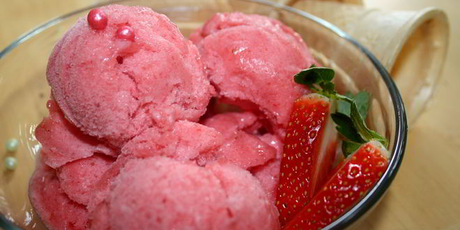 Рецепт клубничного сорбета с белком