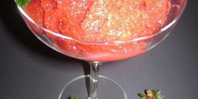 Рецепт клубничного сорбета с мятным вкусом