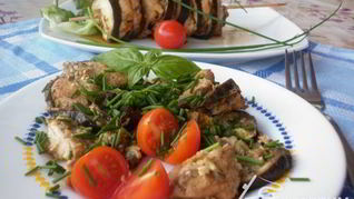 Рецепт Баклажановых конфеток с курицей