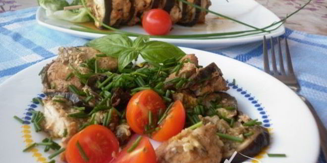 Рецепт баклажановых конфеток с курицей