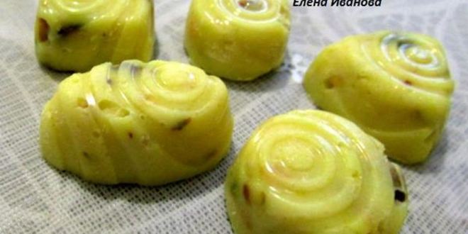 Рецепт конфет из белого шоколада с фисташками и лимоном
