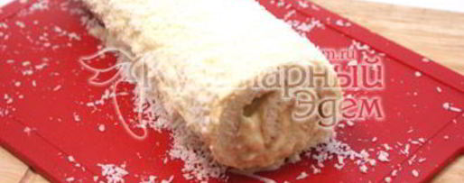 Шаг 10: бисквитного рулета с кремом и кокосовой стружкой