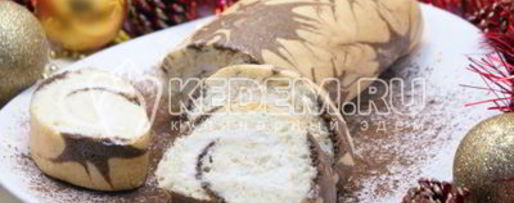 Шаг 16: бисквитного рулета с кремом новогодний салют