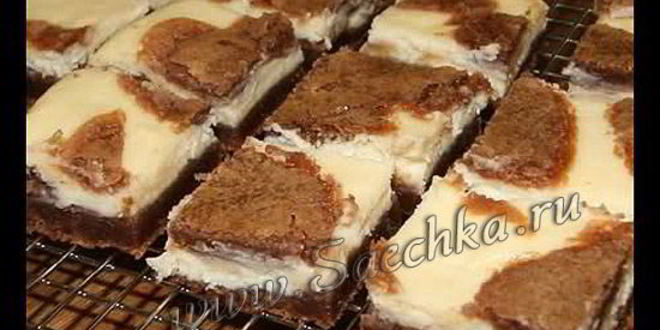 Рецепт брауни с кремом чиз , cream cheese brownies