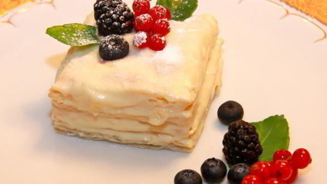 Рецепт Десерта Мильфей с кремом из маскарпоне