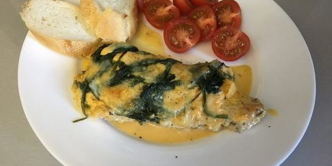 Рецепт грудки индейки со шпинатом и крем-чизом