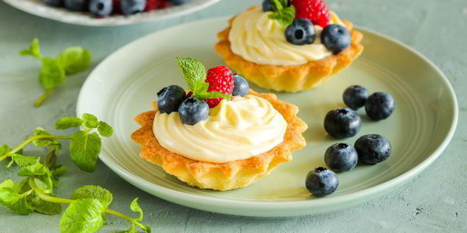 Рецепт корзиночек с кремом из маскарпоне и ягодами