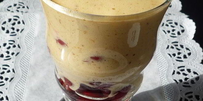 Рецепт крема сабайон с кантучини и вишней