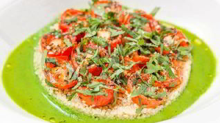 Рецепт Теплого кускуса с кремом из зеленой фасоли