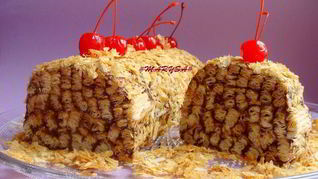 Рецепт Торта-полена из слоеного теста с шоколадным кремом