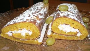 Рецепт Тыквенного рулета с творожным кремом