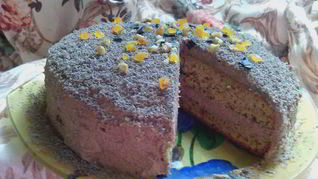 Рецепт Воздушного тыквенно-ореховый бисквит с тыквенно-шоколадным кремом