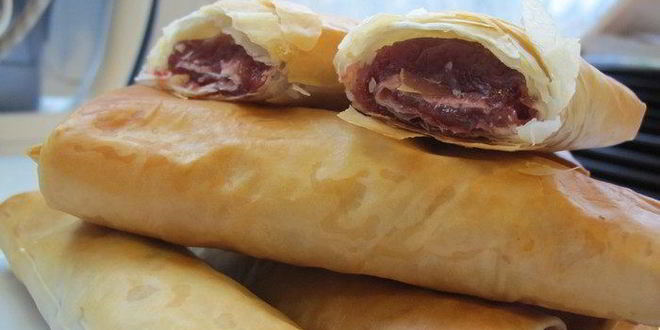 Рецепт рулетиков из теста фило с мармеладом