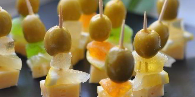 Рецепт закуски на шпажках с мармеладом