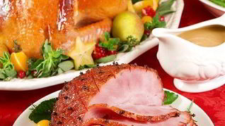 Рецепт Запеченной ветчины с гвоздикой в глазури из апельсинового мармелада и хрена