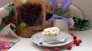 Рецепт Кокосового мороженого с клюквой