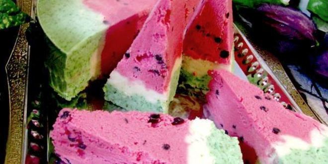 Рецепт торта-мороженого арбуз