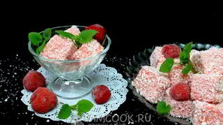 Рецепт Мусса из клубники с кокосовой стружкой