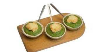 Рецепт Мусса из шпината с кремом из пармезана