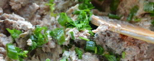 Шаг 2: мусса из тунца на абрикосах