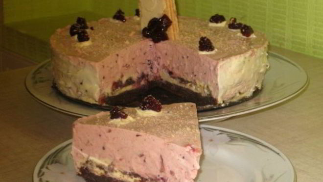 Рецепт Торта-мусса Черничного блюз без муки