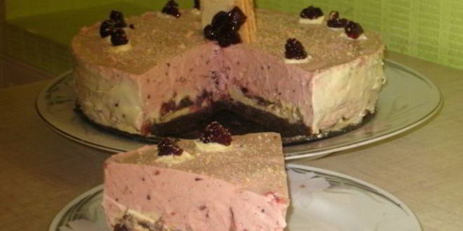 Рецепт торта-мусса черничного блюз без муки