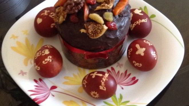 Рецепт Фруктового кулича пасхального шоколадного