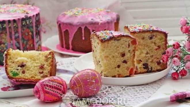 Рецепт Кулича с вяленой вишней и миндалем