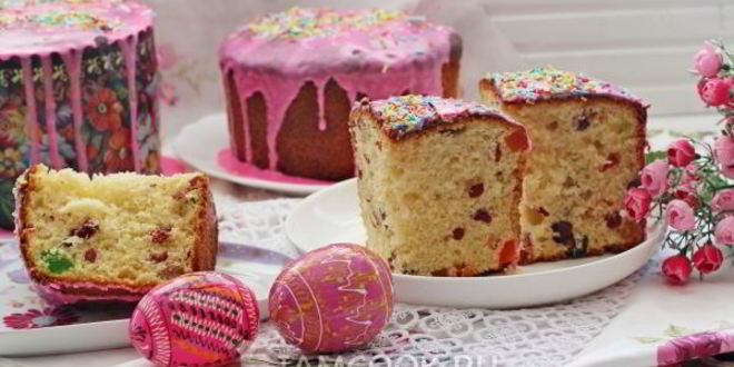 Рецепт кулича с вяленой вишней и миндалем