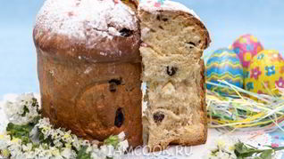 Рецепт Пасхального кулича с изюмом и орехами
