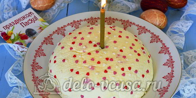 Рецепт творожной пасхи со сгущенкой