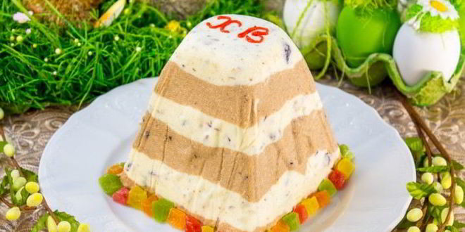 Рецепт ванильно-шоколадной творожная пасха