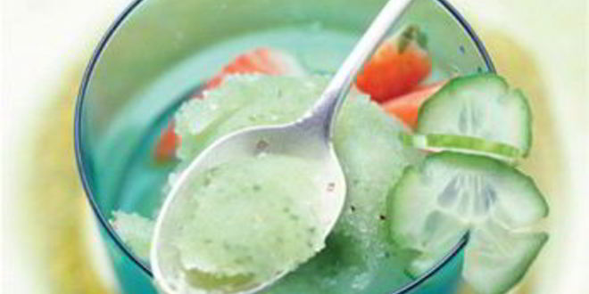 Рецепт огуречного щербета с фруктовым салатом