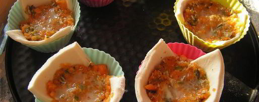 Шаг 12: корзиночек с морковным суфле, вешенками и тыквенными семечками