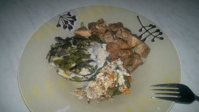 Рецепт Суфле со стручковой фасолью и свинина в Итальянском стиле