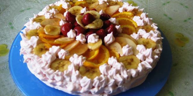 Рецепт торта-суфле с фруктами