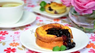 Рецепт Творожного суфле с черникой