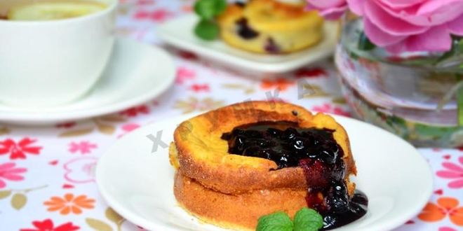 Рецепт творожного суфле с черникой
