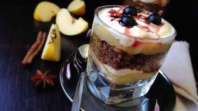 Рецепт Яблочного десерта Крестьянки под вуалью