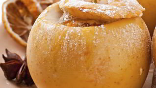 Рецепт Запеченного яблока с изюмом и овсянкой