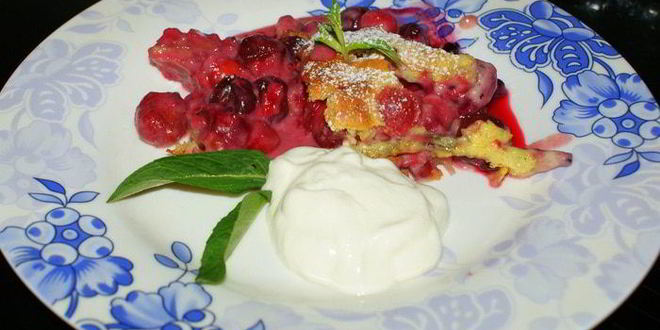 Рецепт запеченного вишневого десерта