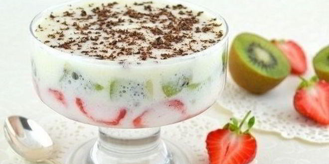 Рецепт фруктов в зефирном креме