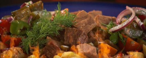 Шаг 9: азу из говядины с соленой черемшой