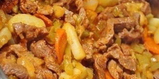 Рецепт азу мясного с соленым огурцом